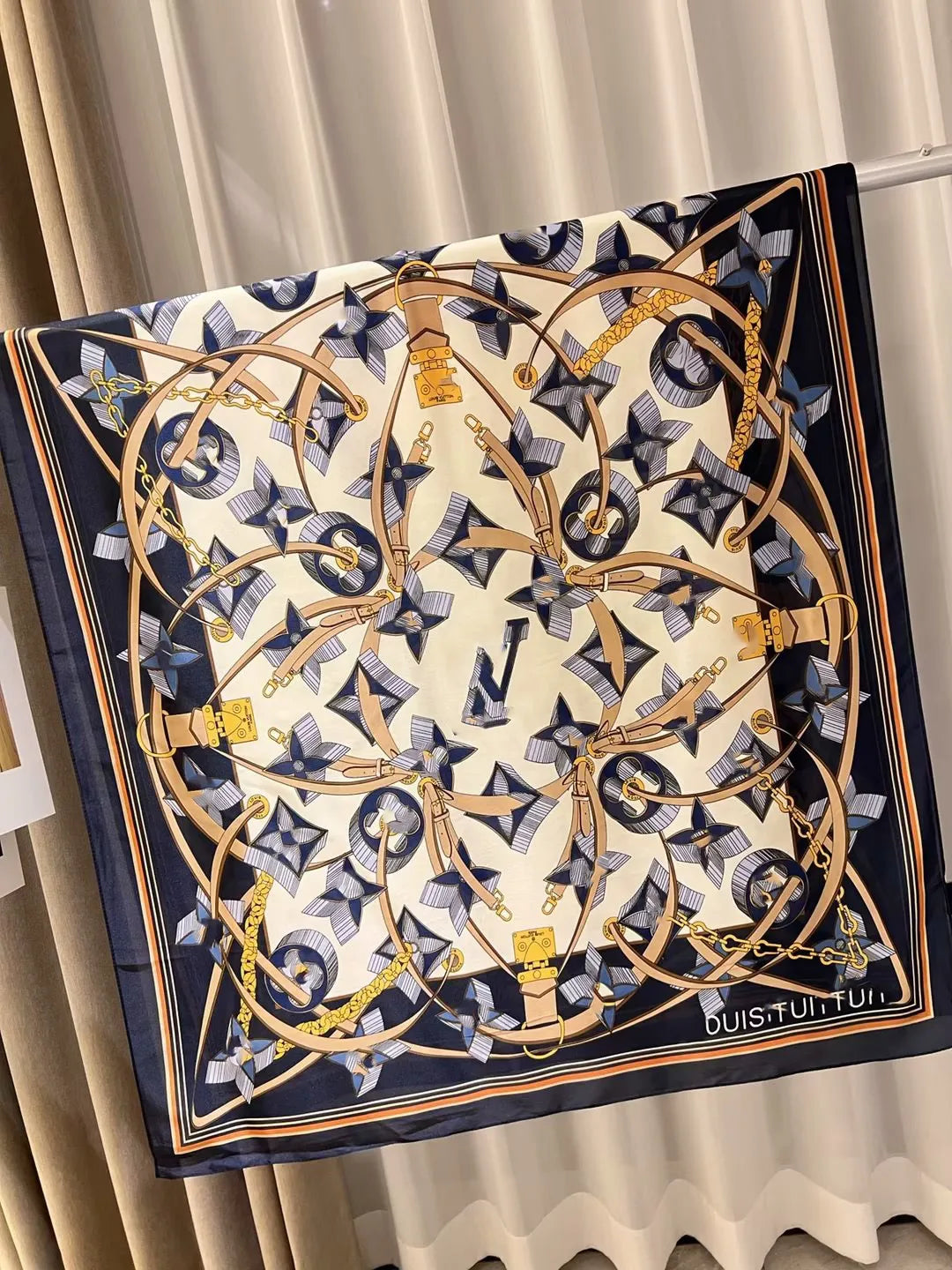 Branded Print VL Silk Scarf