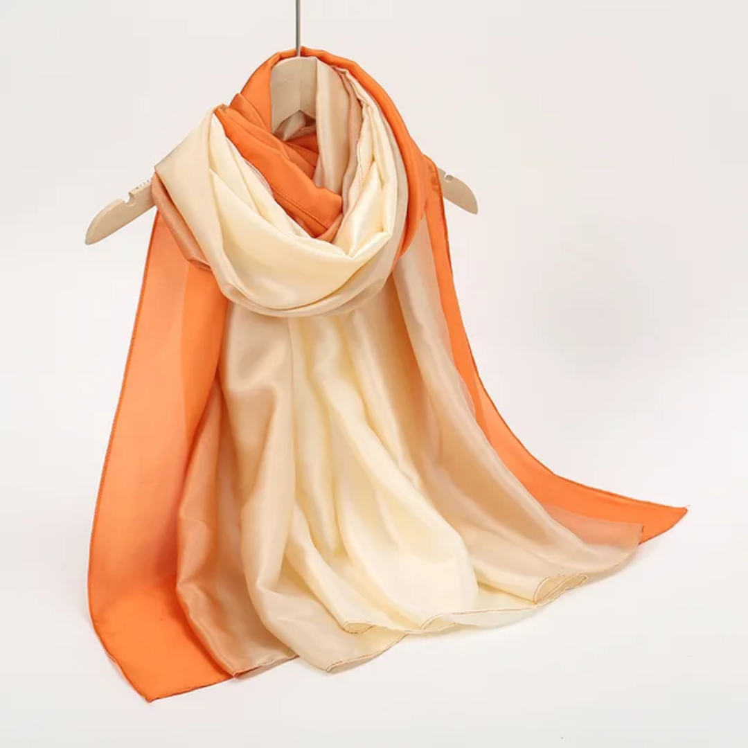 Sunrise Ombre Printed Silk Scarf