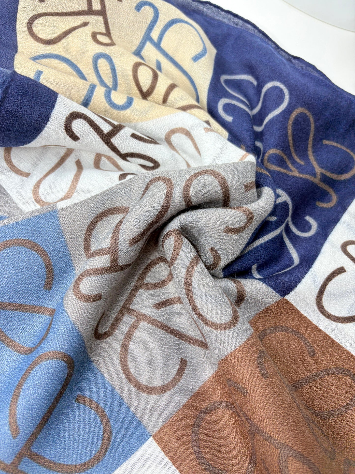 Luxe Haze Blue Printed Viscose Scarf