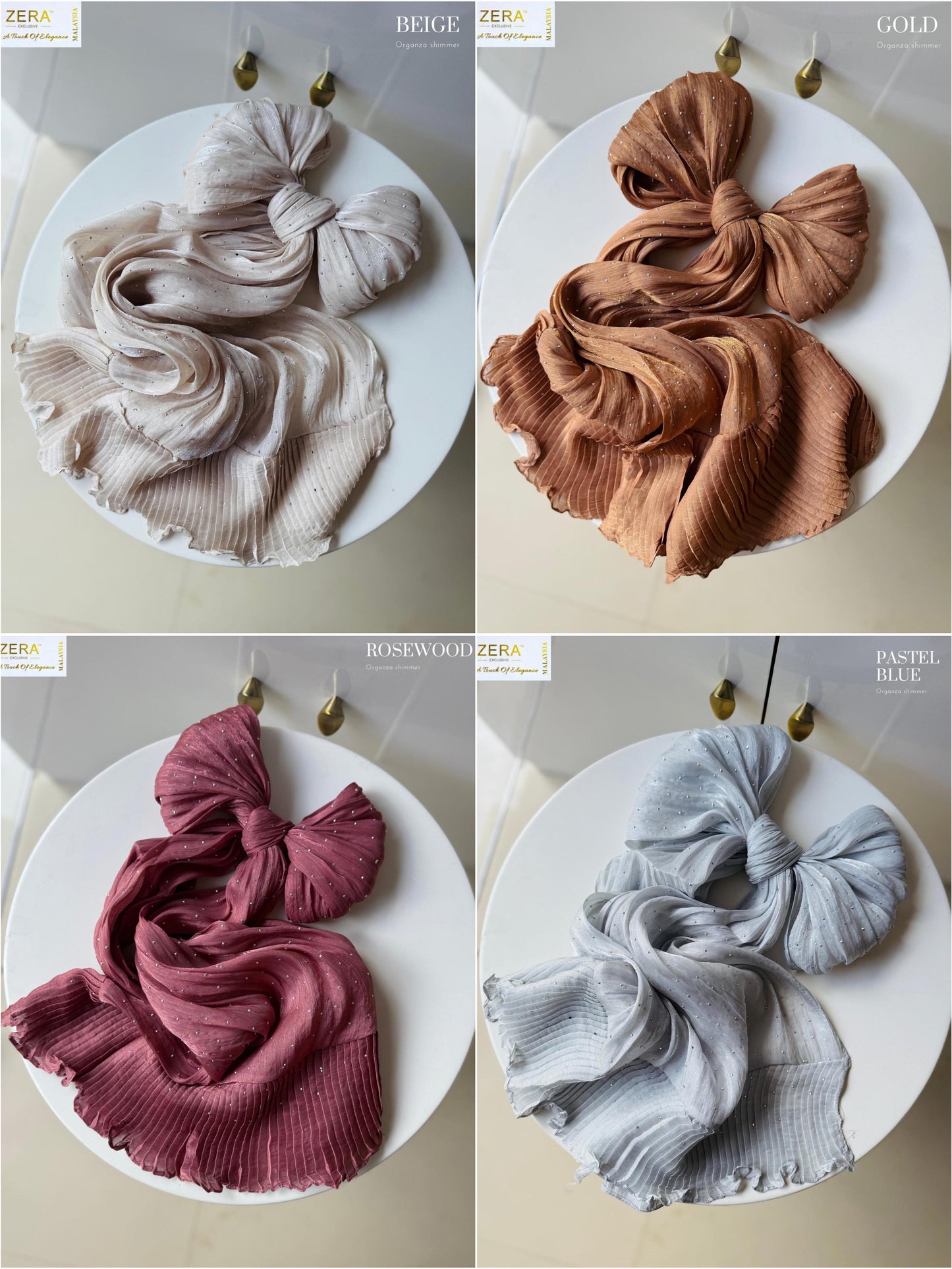 Zera Organza Shimmer Frill Hijabs