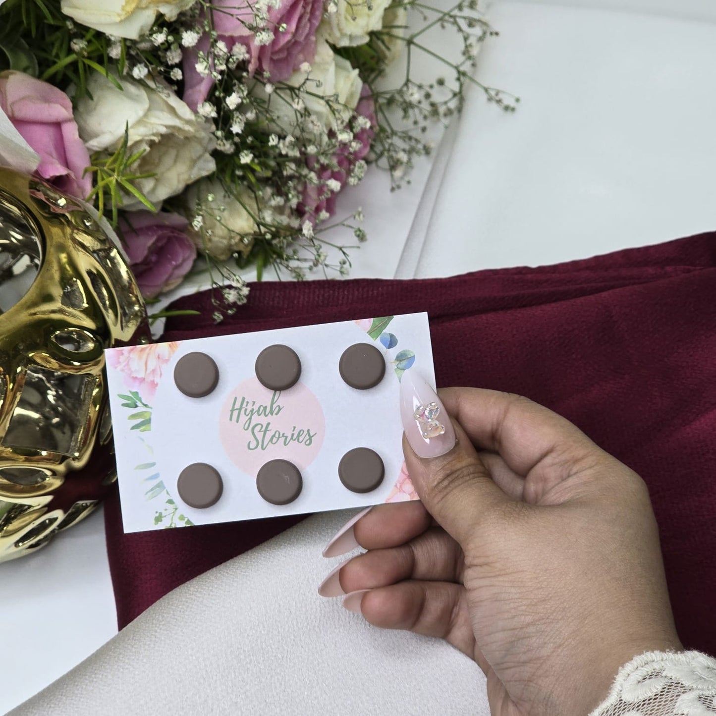 Coffee Round Flat Hijab Magnet – Default Title Fabric Hijab Magnet