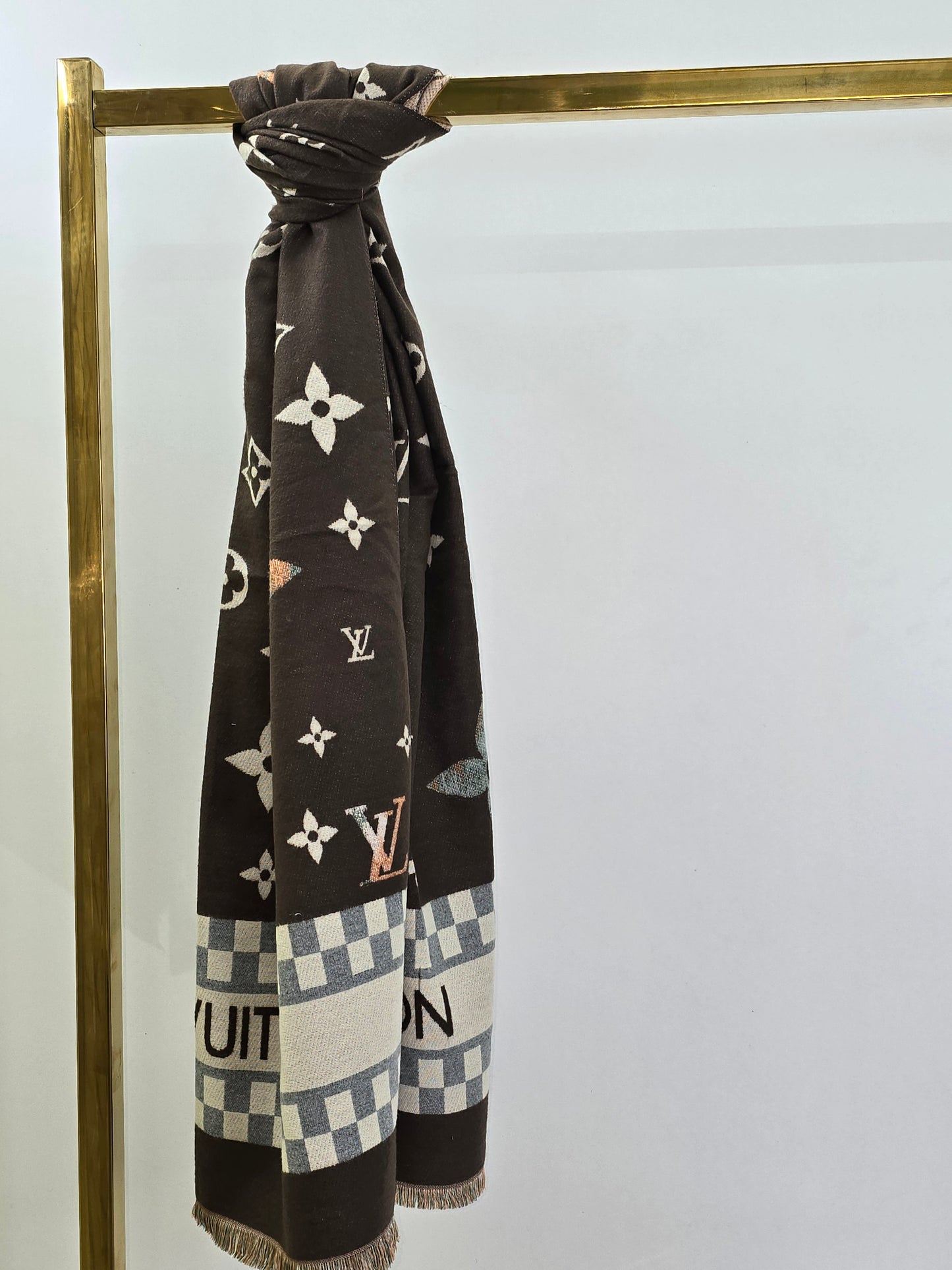 Check L Brown Brand Printed Winter Shawls