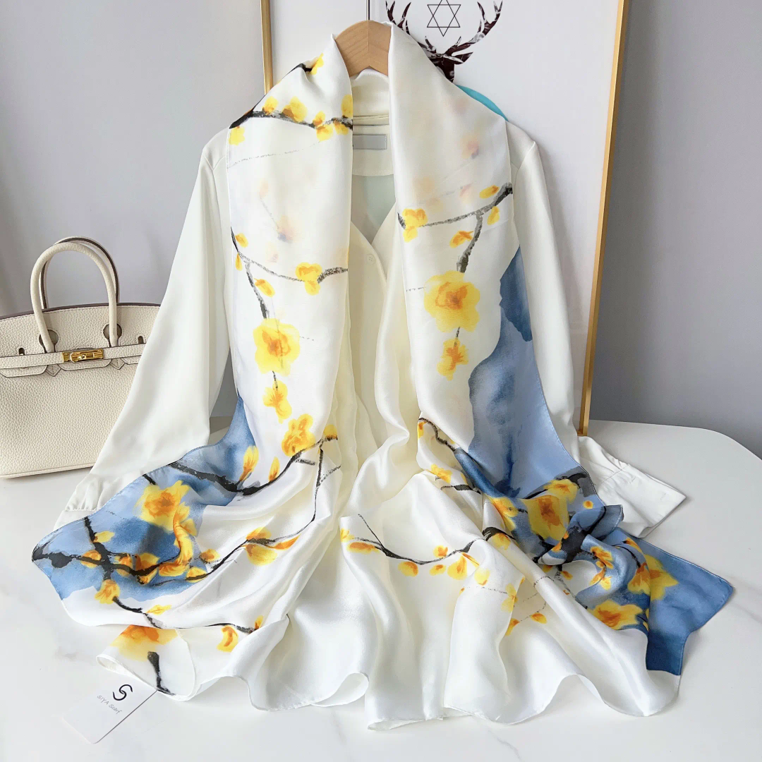 Lily Bloom Printed Silk Scarf