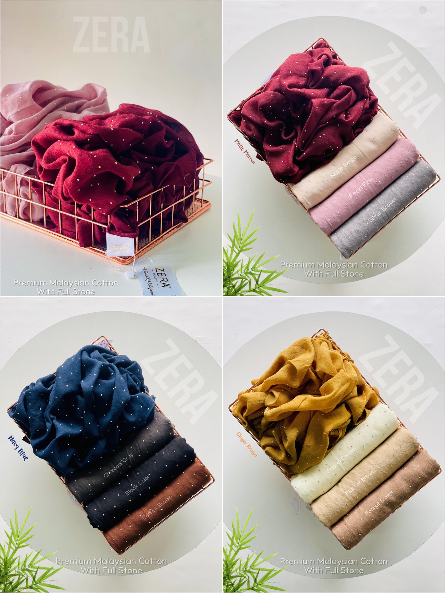 Zera Premium Malaysian Cotton with Stone Hijabs