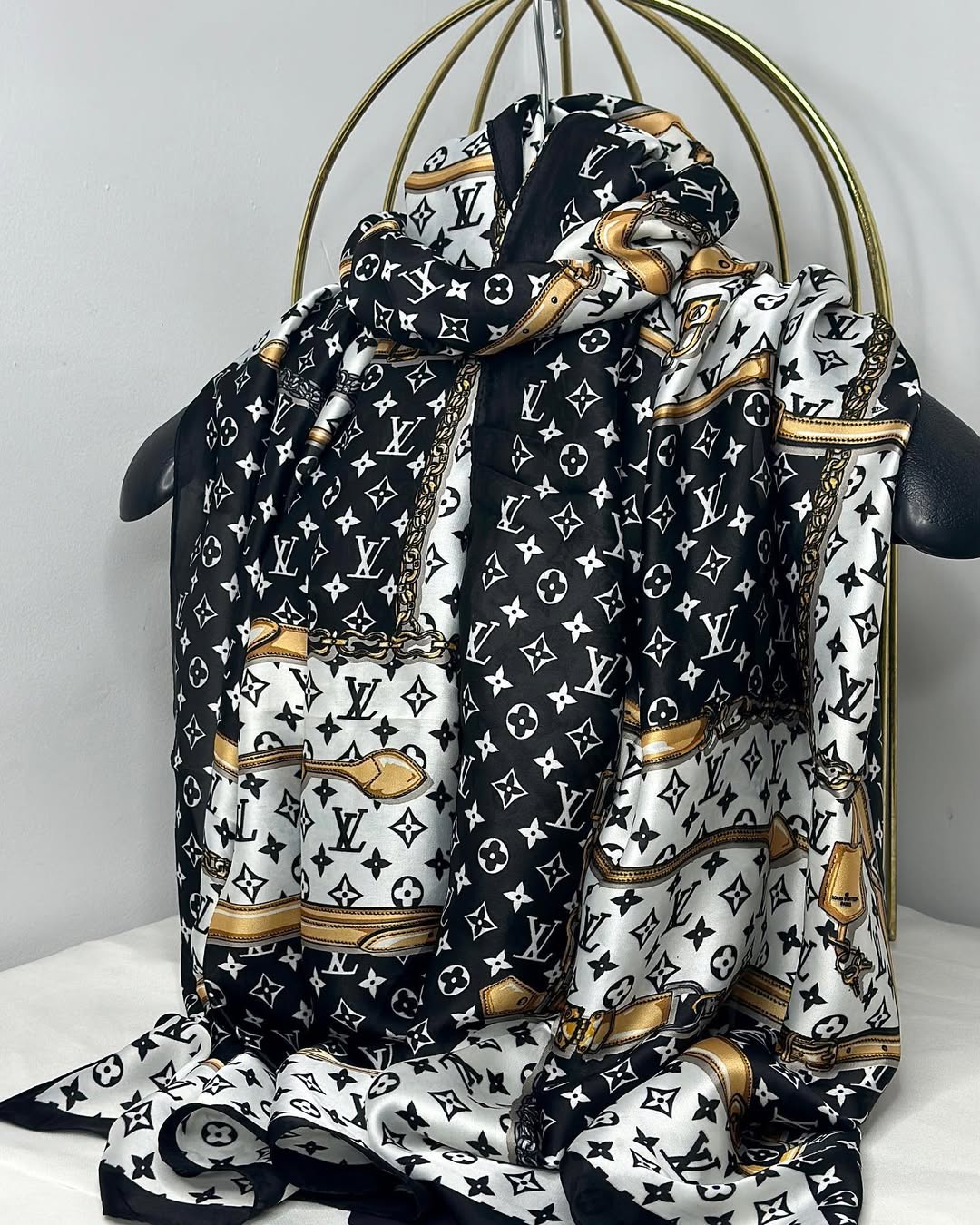Brand Printed L Silk Scarf