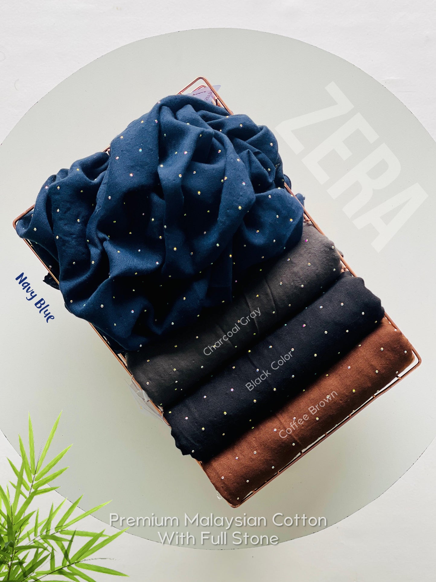 Zera Premium Malaysian Cotton with Stone Hijabs