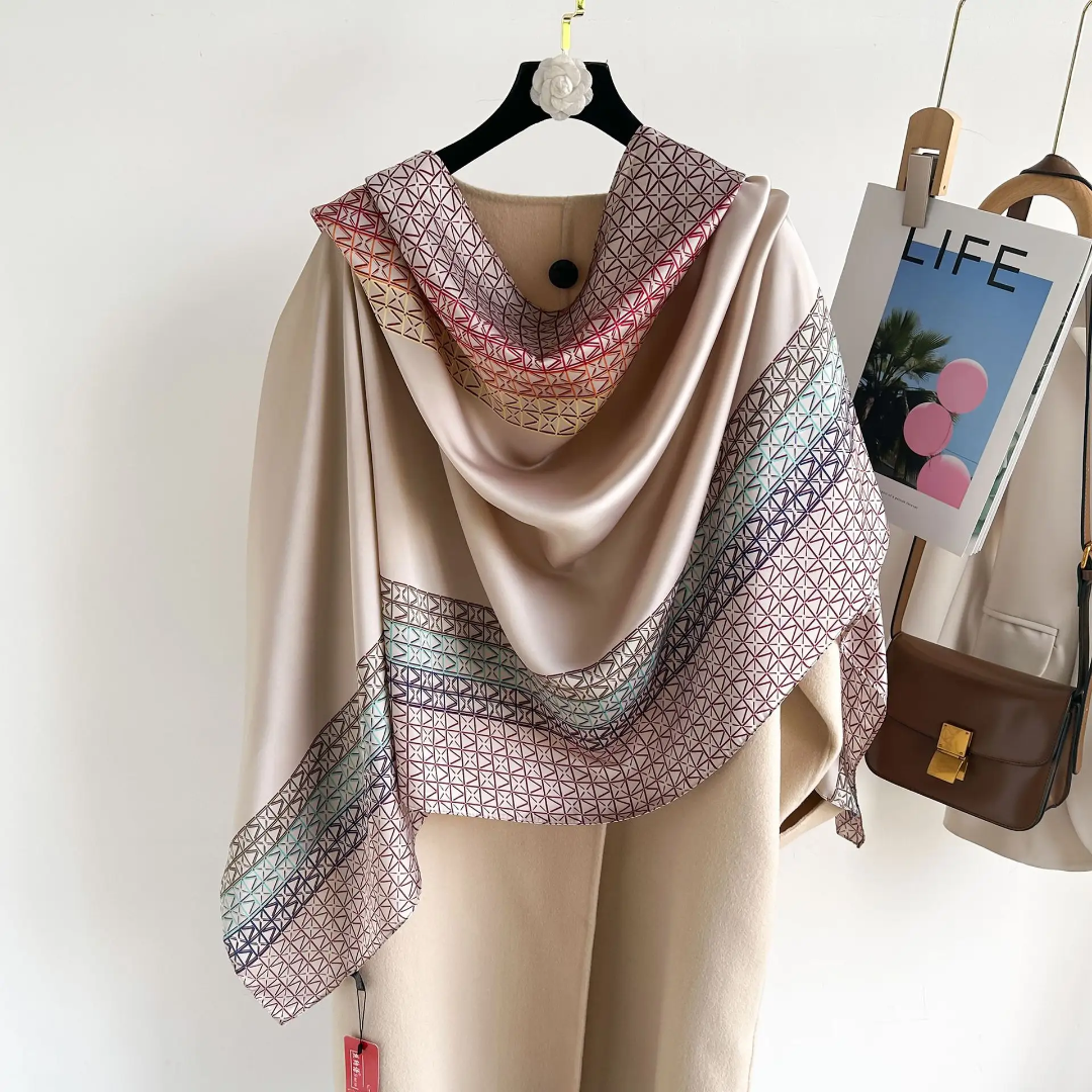 Moonlit Printed Silk Scarf