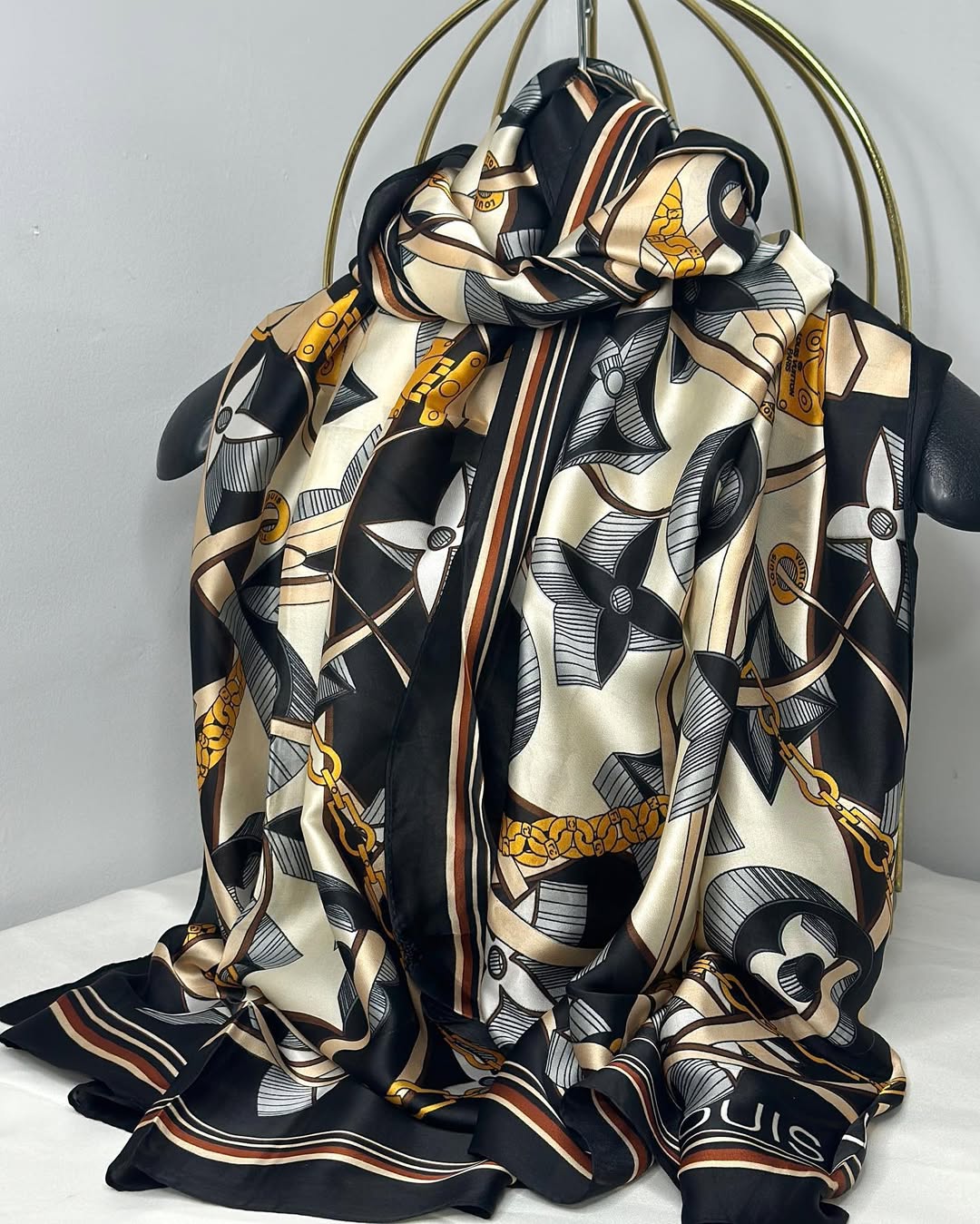 Branded Print VL Silk Scarf