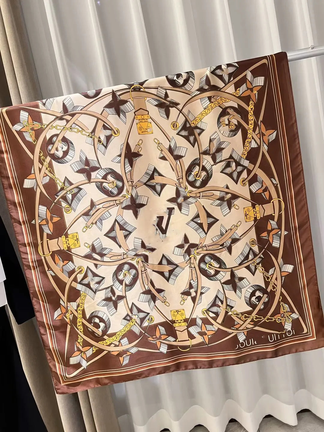 Branded Print VL Silk Scarf
