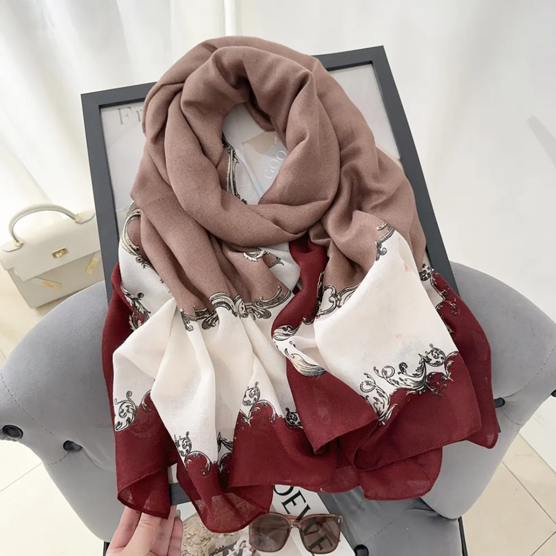 Cherry Motif Printed Viscose Scarf