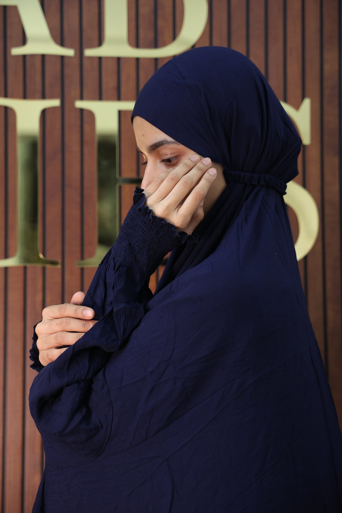 Blue Prayer Makhana Hijab for Salah