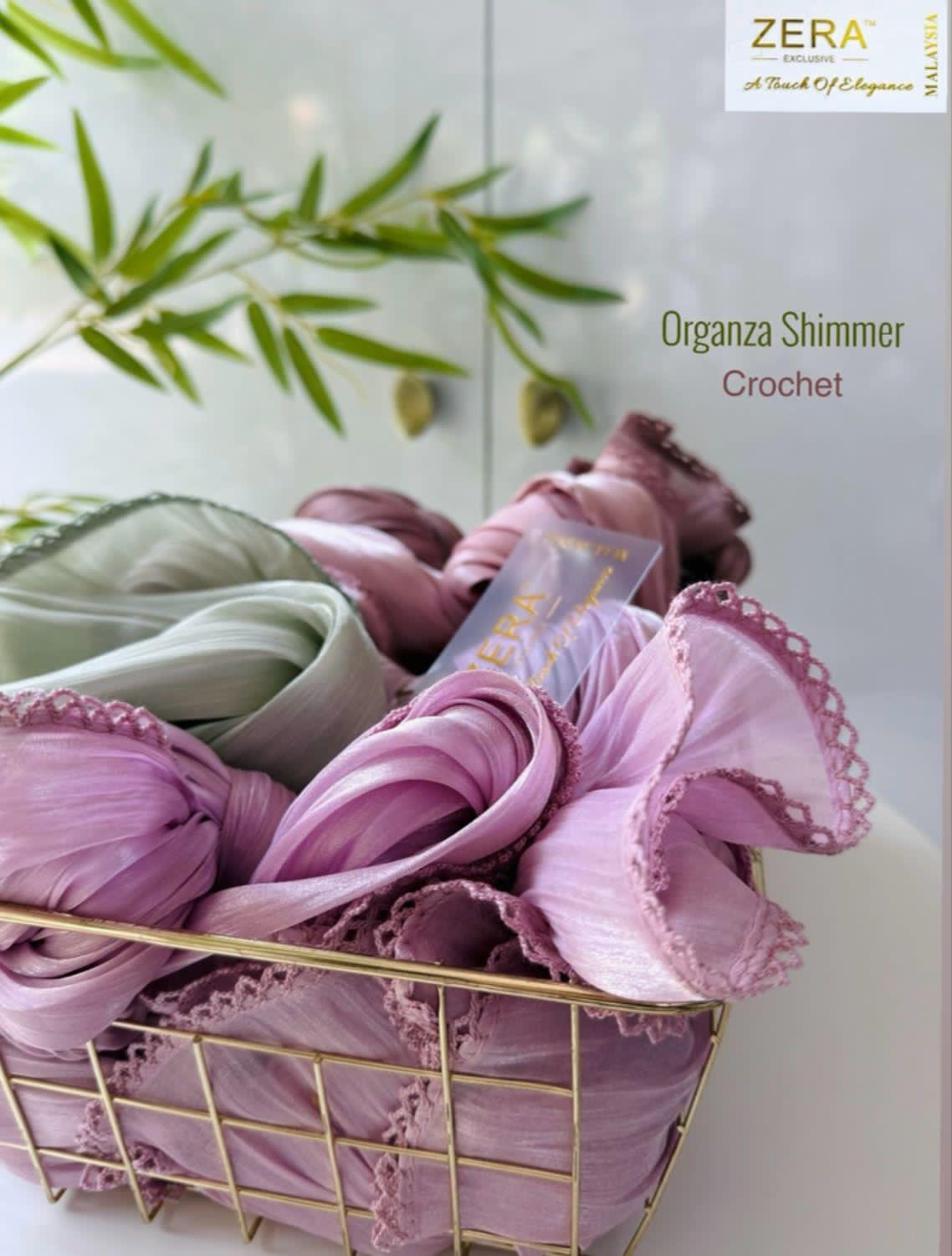 Zera Organza Shimmer 2 Meter Crochet Hijabs