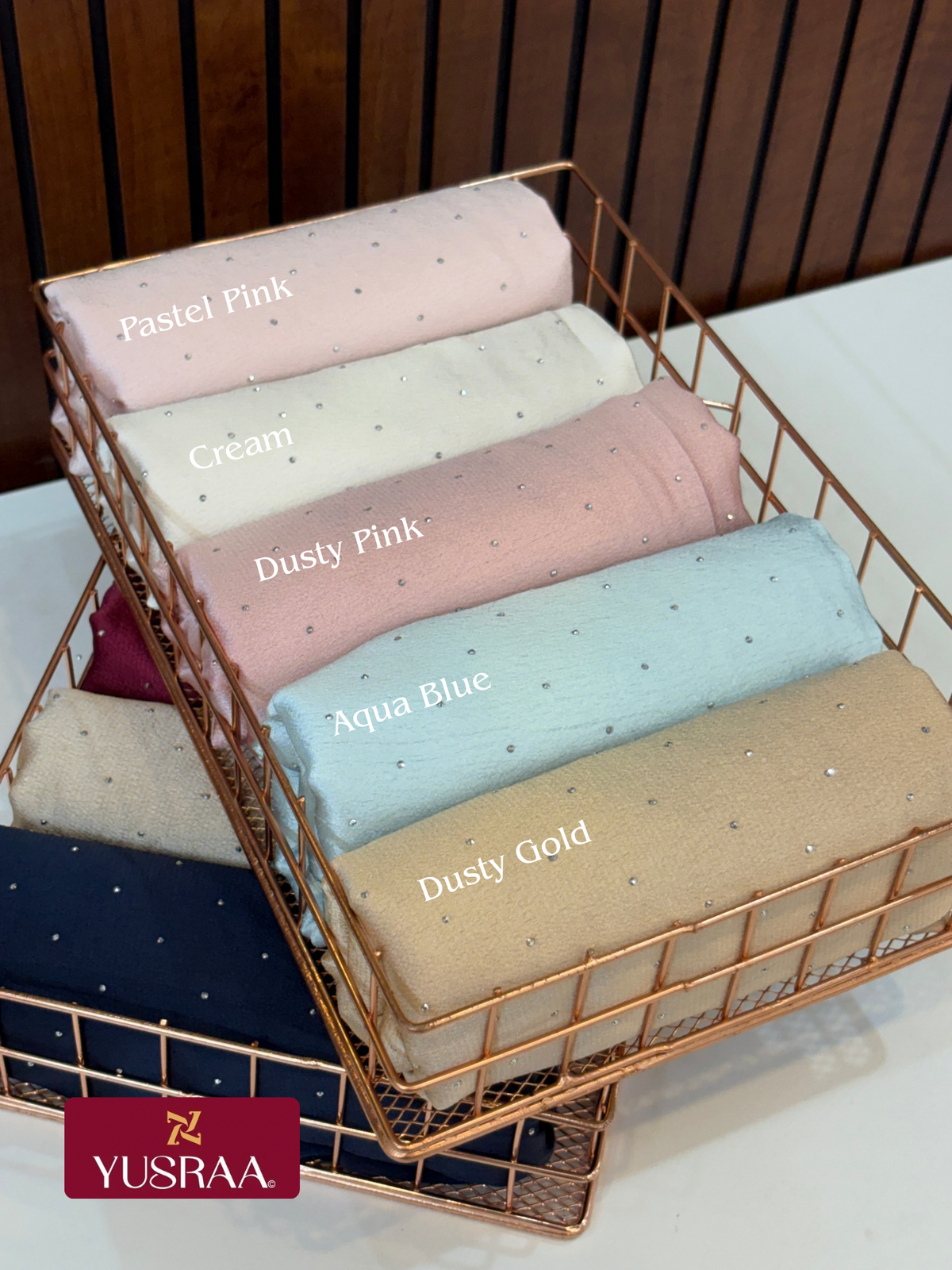 Yusraa Bubble Satin Stone Hijabs