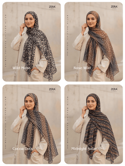 Zera Hitlist Animal Printed Chiffon Hijabs