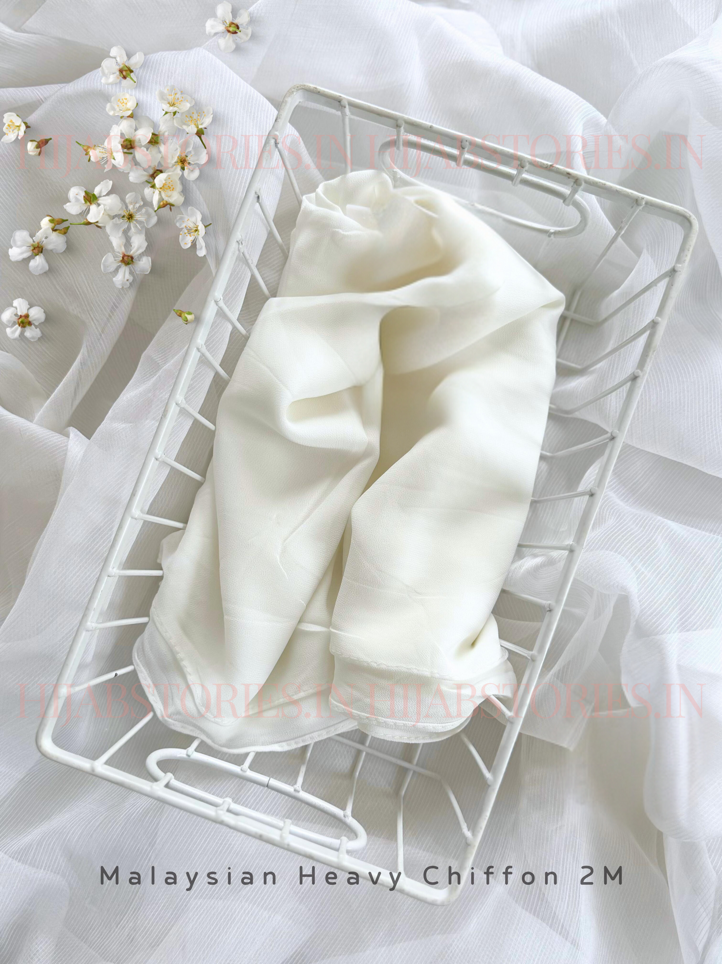 2M White Premium Heavy Malaysian Chiffon Hijabs