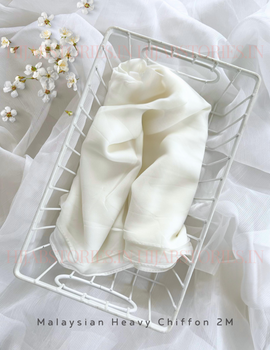 2M White Premium Heavy Malaysian Chiffon Hijabs