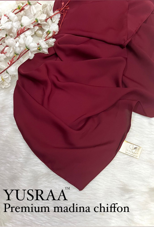 Yusraa Premium Madina Chiffon Hijabs – White Chiffon Chiffon Hijabs