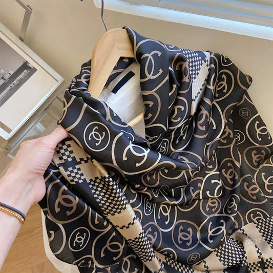 Breathable Silk Scarf – Glossy Finish with Elegant Drape