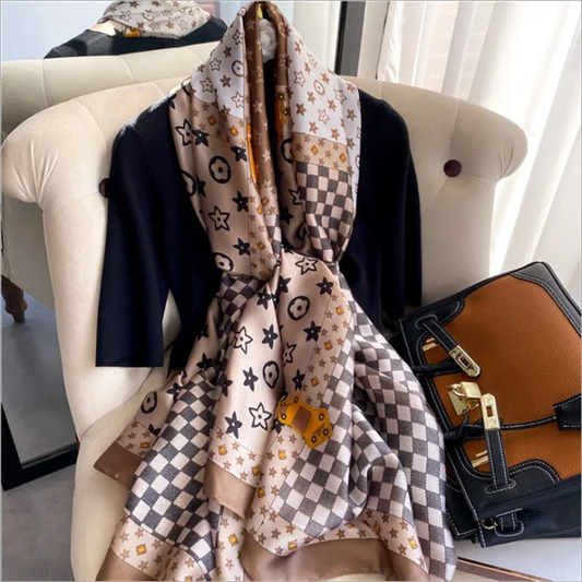 Breathable Silk Scarf – Glossy Finish with Elegant Drape