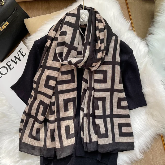 Checker Printed Viscose Scarf