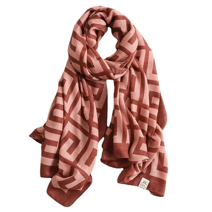 Punch Checker Printed Viscose Scarf