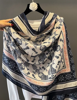 Autumn Abstract Printed Viscose Scarf