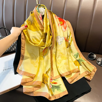 Sun Cloud Printed Silk Scarf