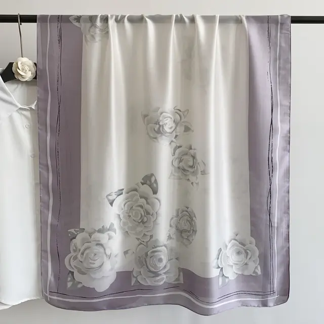 Lavender Gallica Printed Silk Scarf