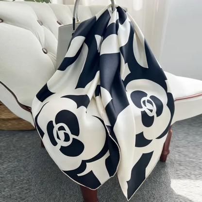 Pitch Roses Printed Silk Scarf