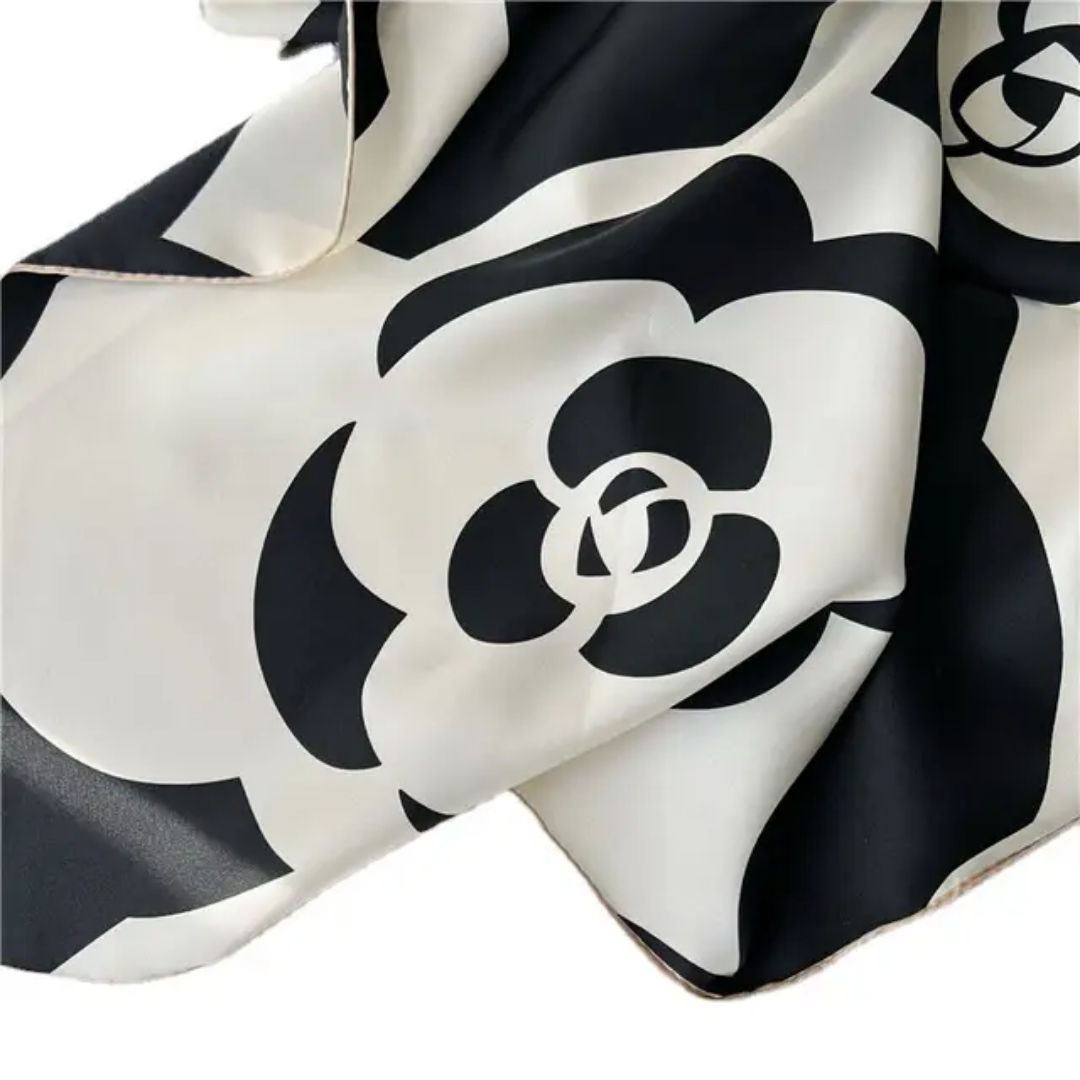 Pitch Roses Printed Silk Scarf