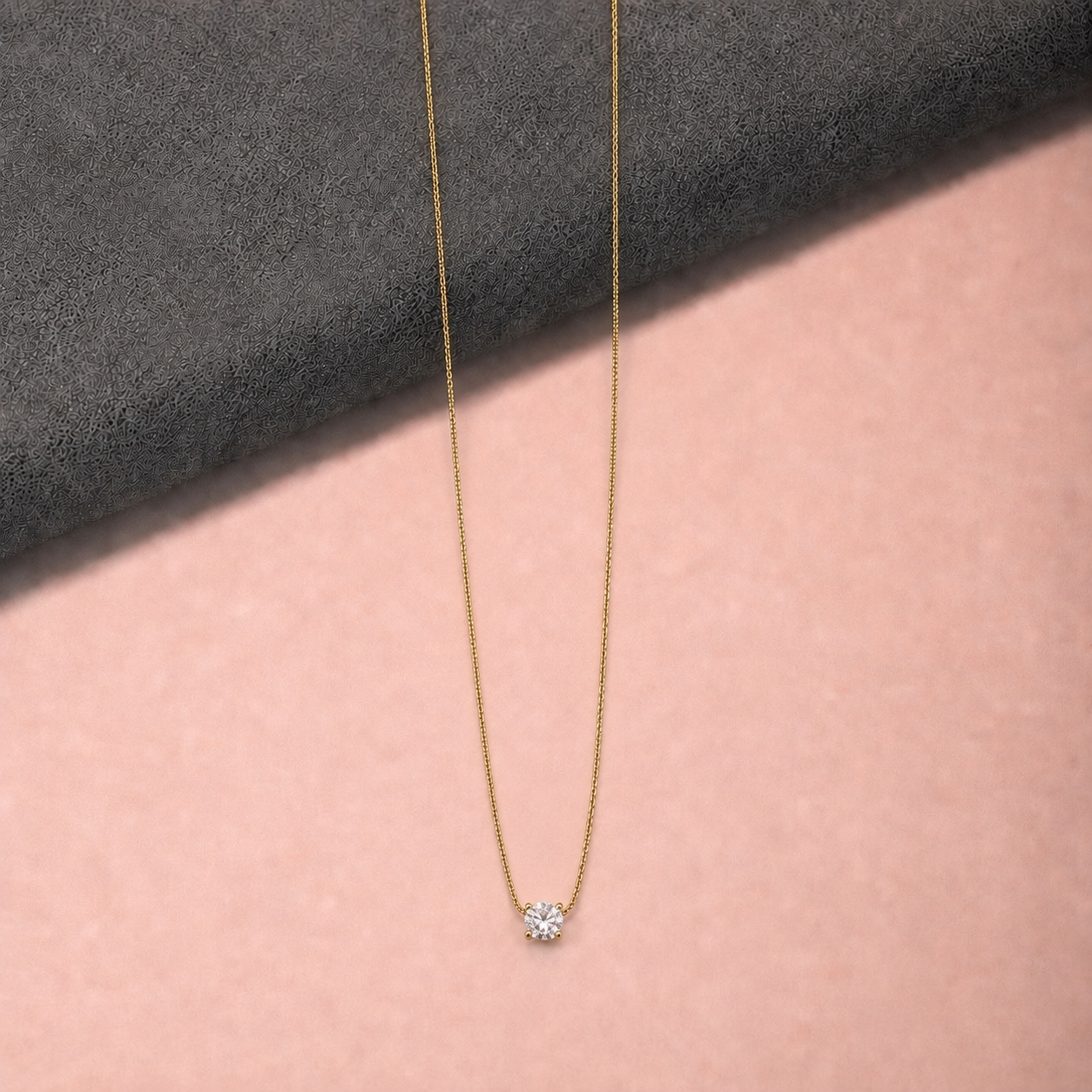 Solitaire Gold-Tone Anti-Tarnish Necklace