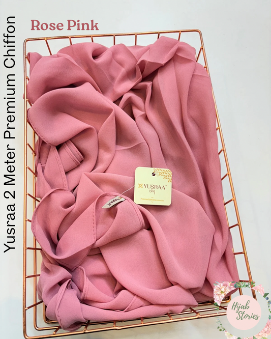 Rose Pink Yusraa 2 Meter Chiffon Hijabs