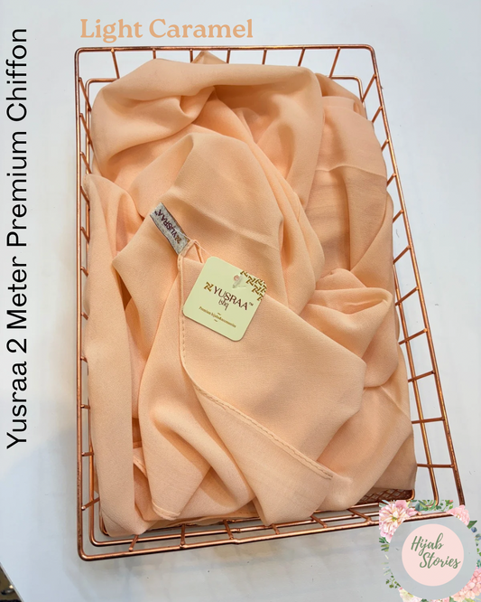 Light Caramel Yusraa 2 Meter Chiffon Hijabs