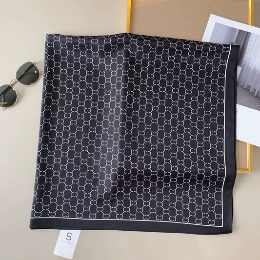 Black Cosmos Square Scarf