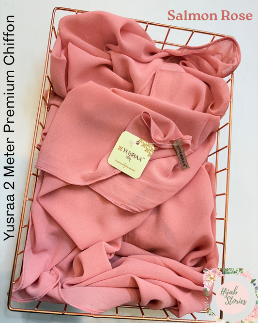 Salmon Rose Yusraa 2 Meter Chiffon Hijabs