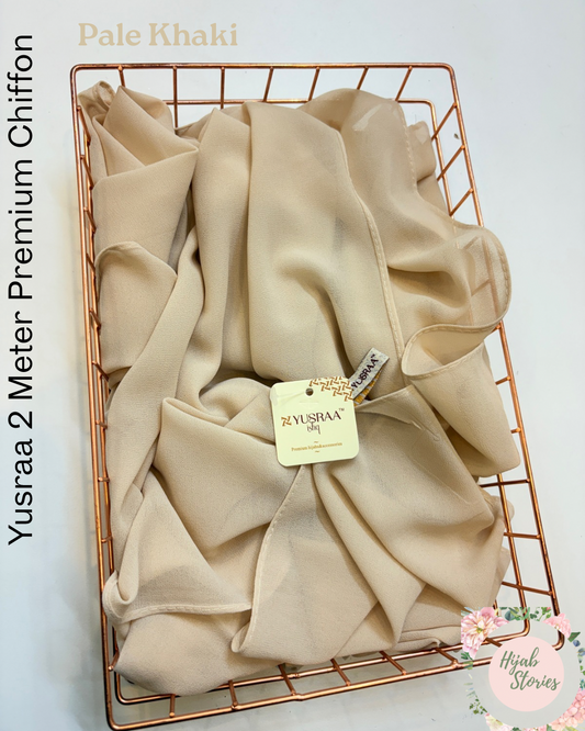 Pale Khaki Yusraa 2 Meter Chiffon Hijabs