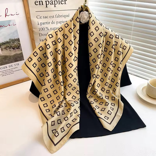 Luxe Beige Square Scarf