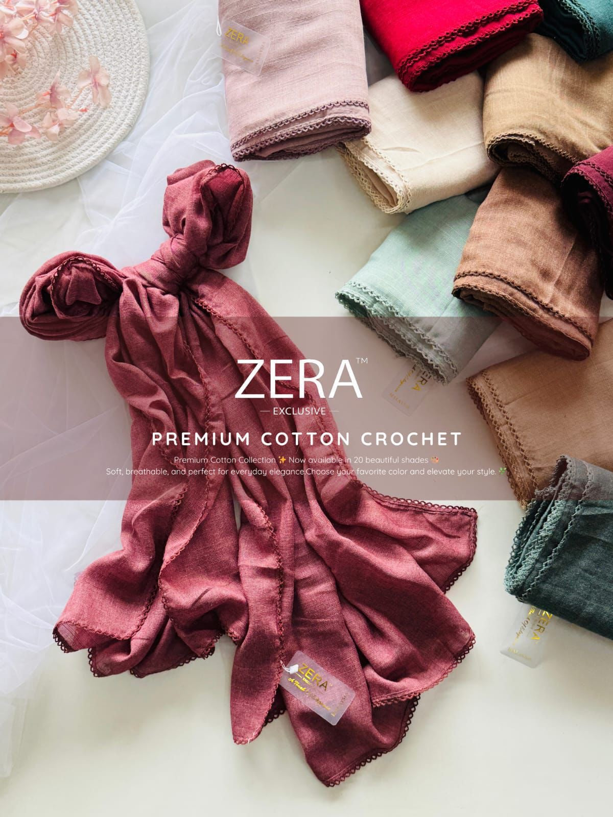 Zera Premium Cotton Crochet Hijabs