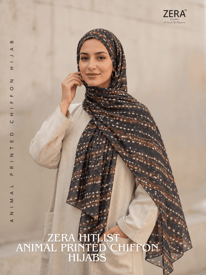 Zera Hitlist Animal Printed Chiffon Hijabs