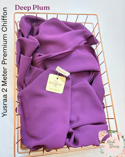 Deep Plum Yusraa 2 Meter Chiffon Hijabs