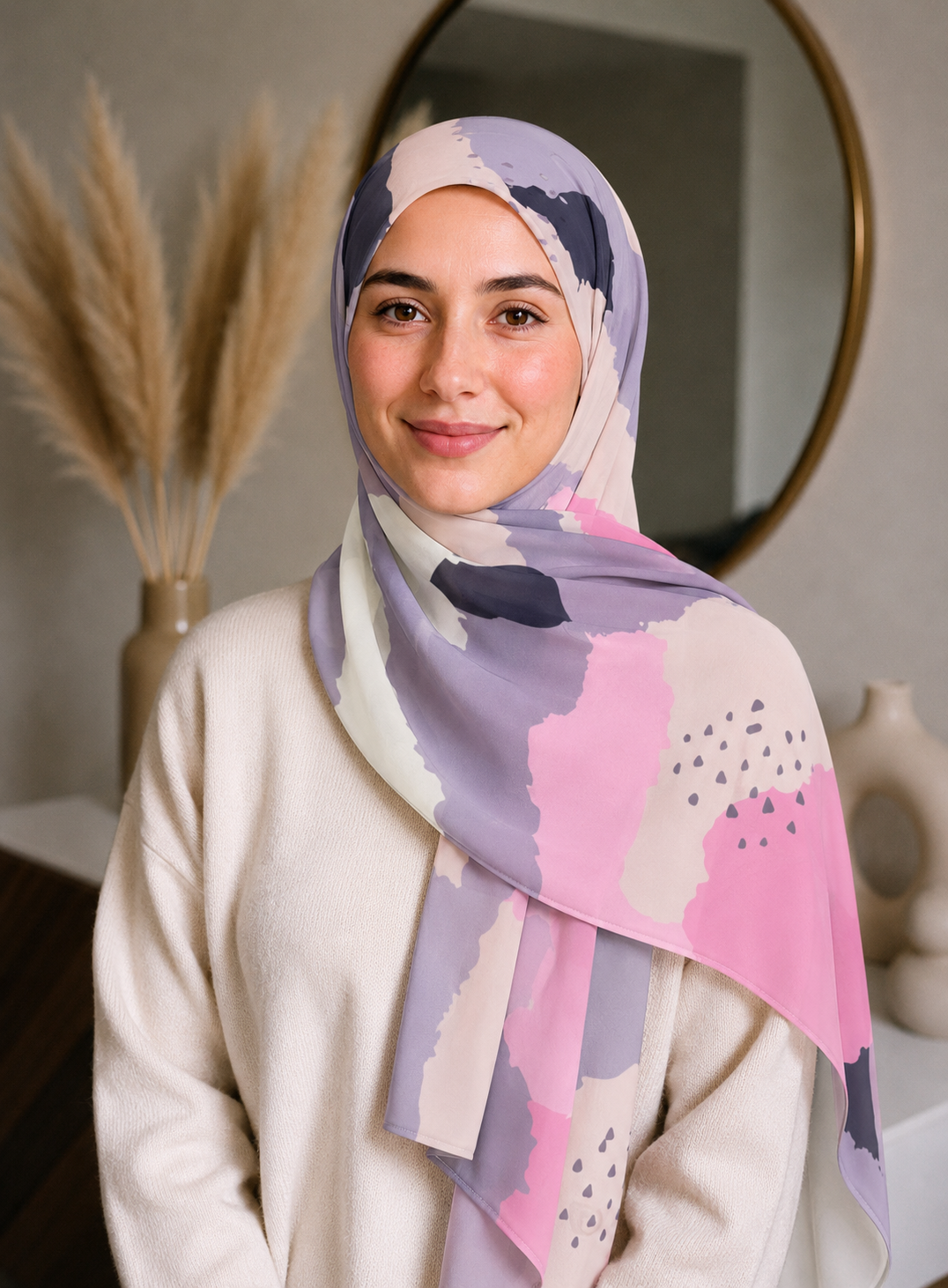 Pastel Reverie Digital Print Chiffon Hijabs