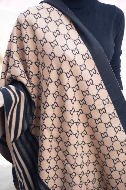 CG Brown Brand Printed Winter Shawls