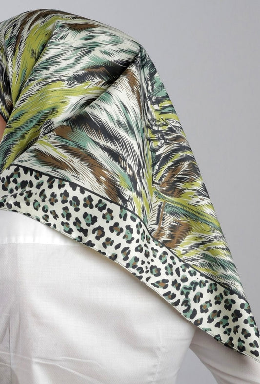 Green Wild Square Scarf