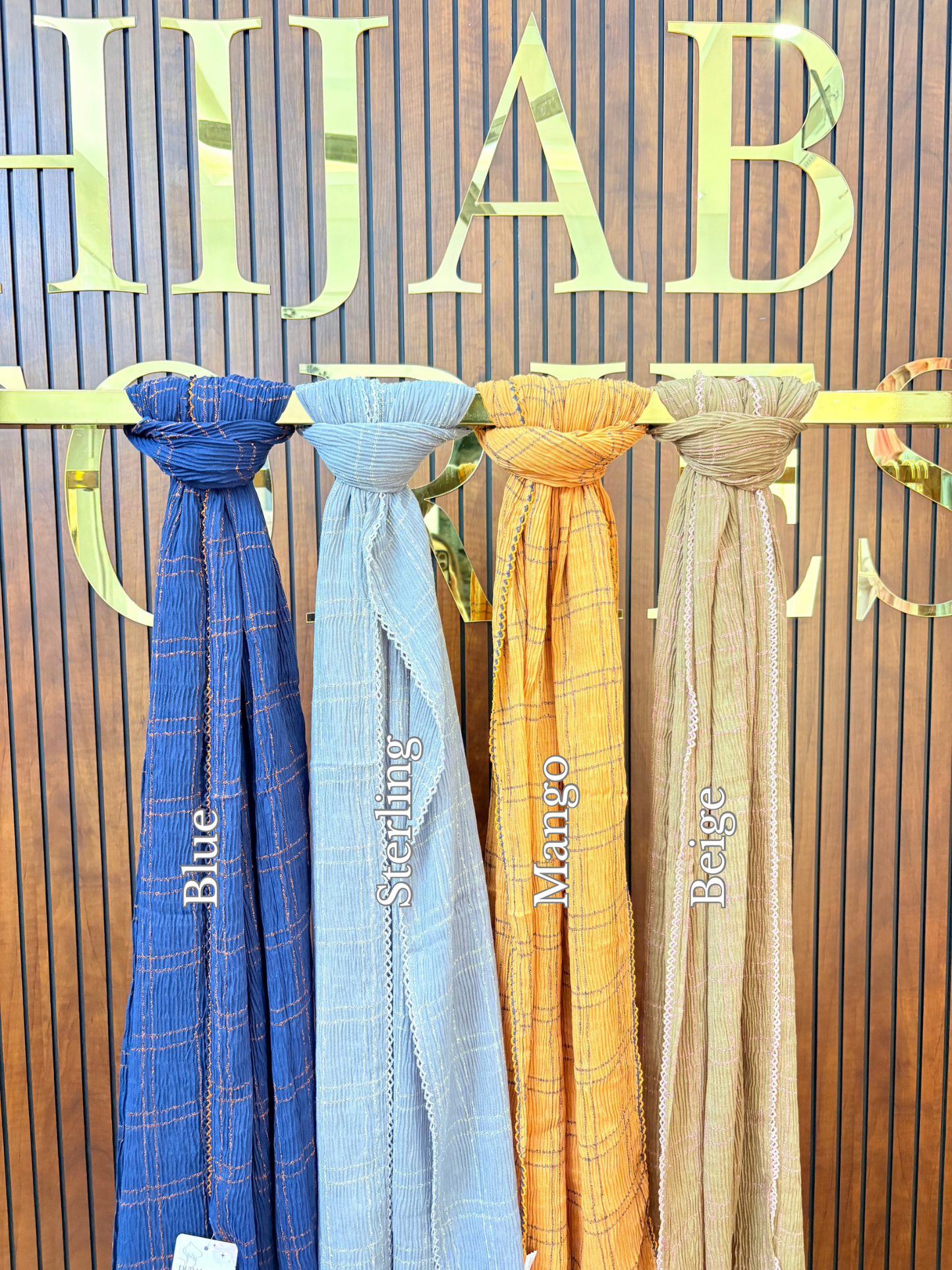 Check Cotton Crochet Hijabs