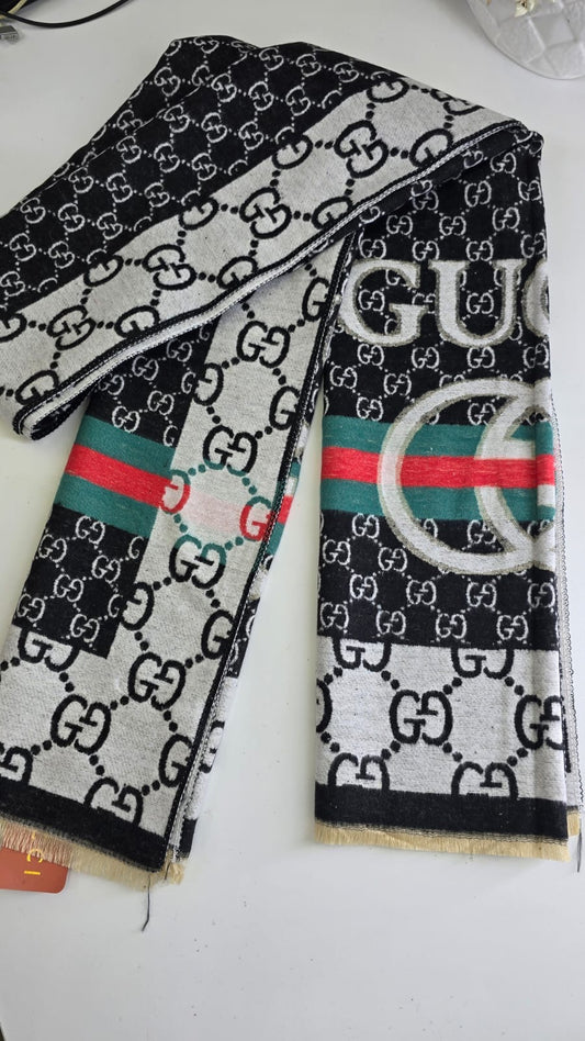 Black G Brand Printed Winter Shawls