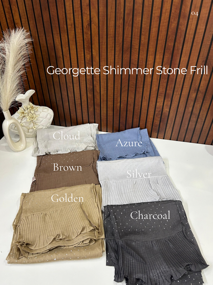 Georgette Shimmer Stone Frill Hijabs Summer Edition 26’