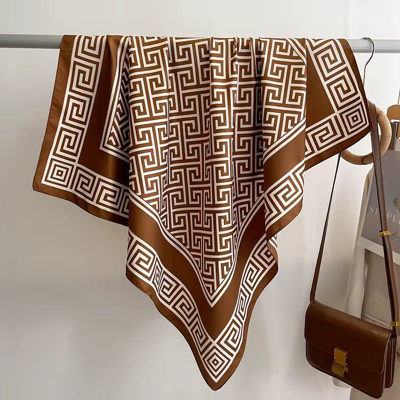 Square Rodeo Brown Printed Square Scarf