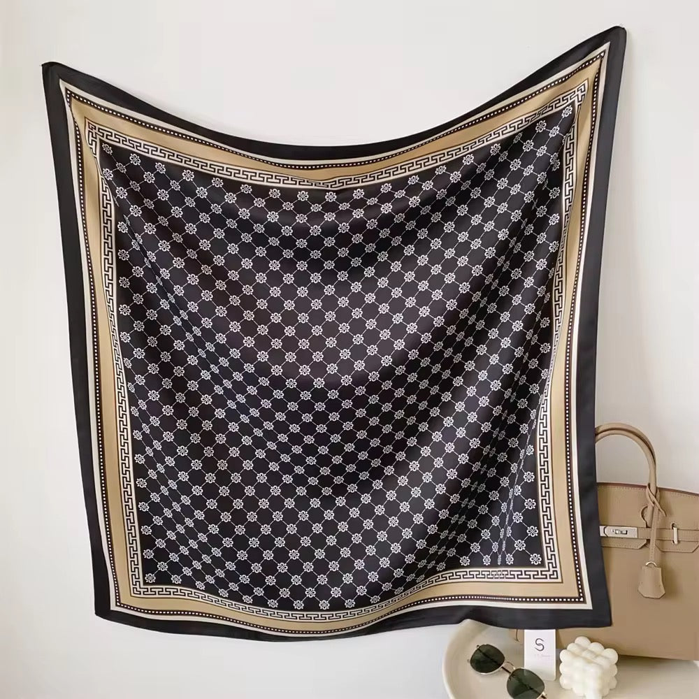 Follies Black Printed Square Scarf