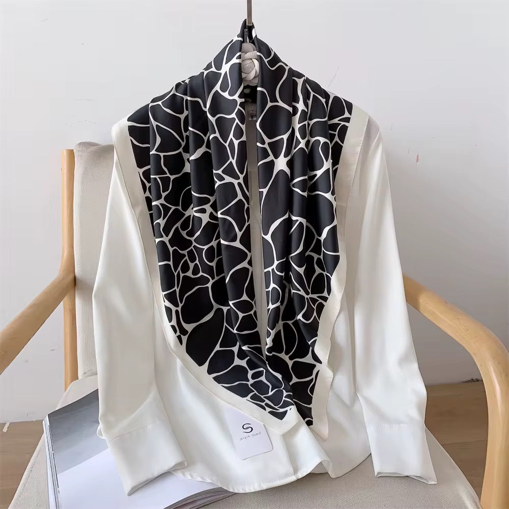 Desert Black Printed Square Scarf