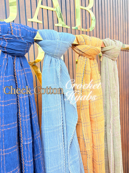 Check Cotton Crochet Hijabs